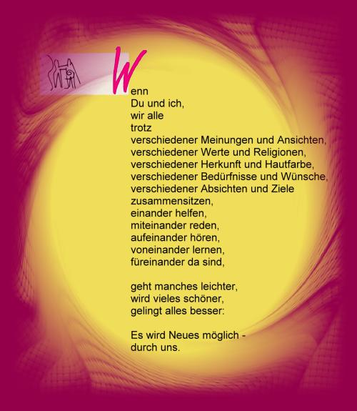 Gedicht von Max Feigenwinter aus dem Heft „Dieser Tag ist dir geschenkt“